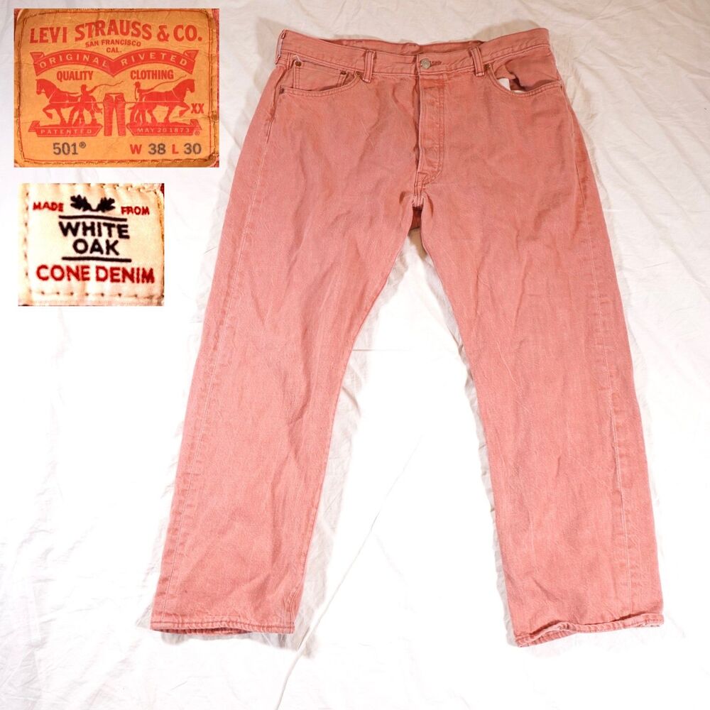 Levi’s 501 White Oak Cone Denim Jeans Pink 38x30